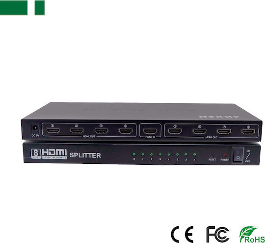 Anga PS-1008-4K UHD 1 вход/8 изходи HDMI Сплитер 371-076