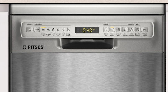 Pitsos Freestanding Dishwasher with Wi-Fi for 10 Place Settings W45xH84.5cm Inox