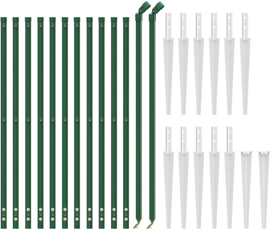 vidaXL Fencing Wire Fencing Galvanized with PVC Coating Set Green 1.1x25m