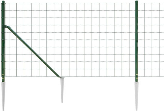 vidaXL Fencing Wire Fencing Galvanized with PVC Coating Set Green 1.1x25m