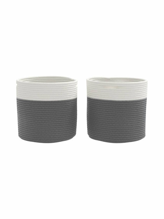 vidaXL Καλάθι Αποθήκευσης Υφασμάτινο Γκρι 28x28x28cm 2τμχ