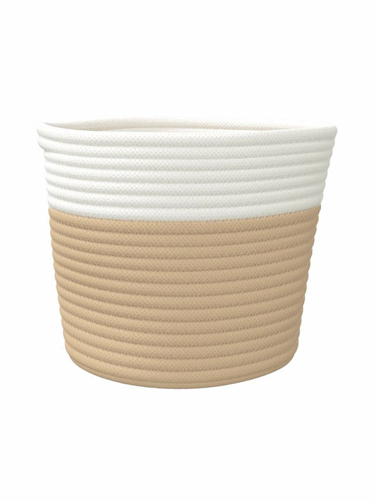 vidaXL Καλάθι Αποθήκευσης Υφασμάτινο Μπεζ 24x24x18cm 2τμχ