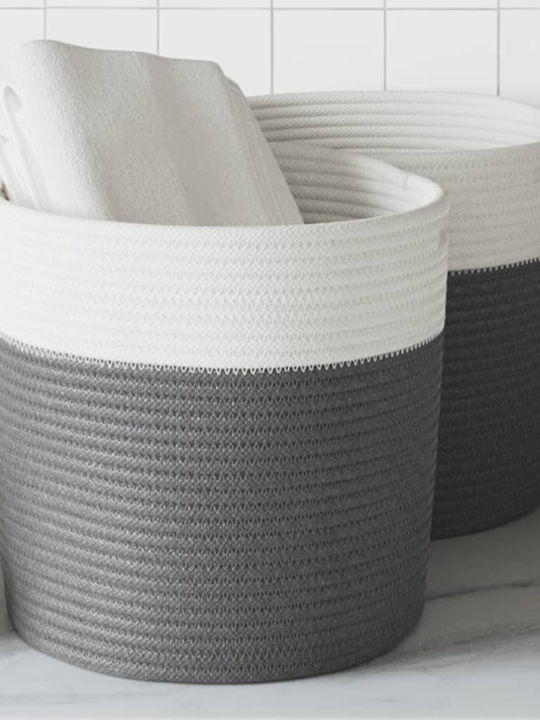 vidaXL Καλάθι Αποθήκευσης Υφασμάτινο Γκρι 28x28x28cm 2τμχ