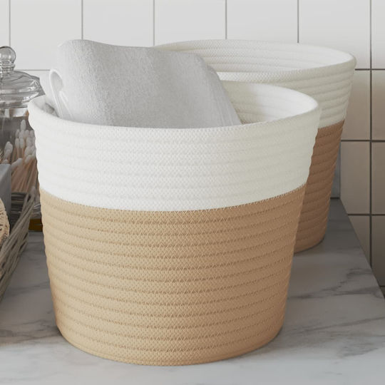 vidaXL Coș de Depozitare Tesatura Bej 24x24x18cm 2buc