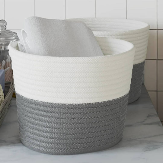 vidaXL Coș de Depozitare Tesatura Gri 24x24x18cm 2buc