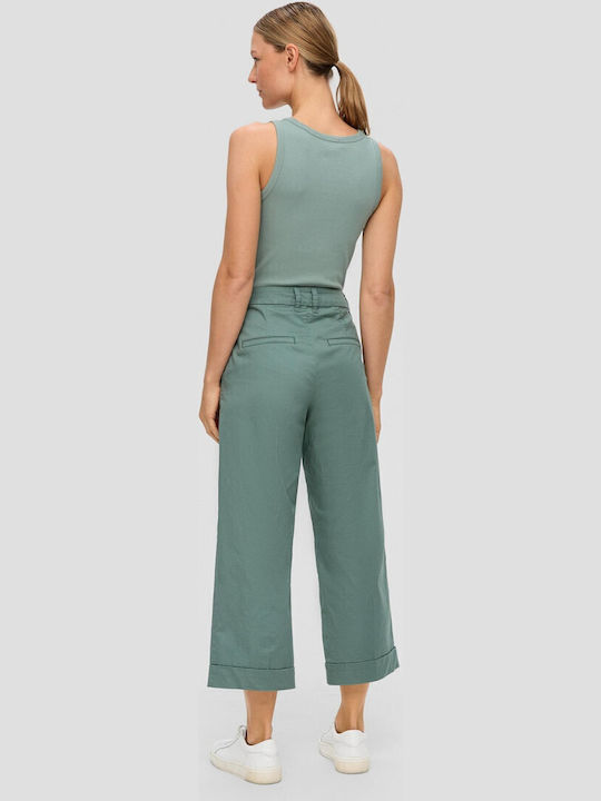 Red Label Women's Fabric Trousers Green