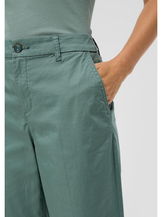 Red Label Women's Fabric Trousers Green