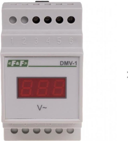 F&F Digital Volt Meter for Electrical Panel Rail Single Phase DMV-1