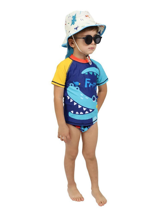 Waves Kinder Badeanzug Rashguard Blue