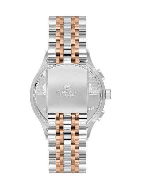 Beverly Hills Polo Club Men's Watch Battery with Silver Metal Bracelet