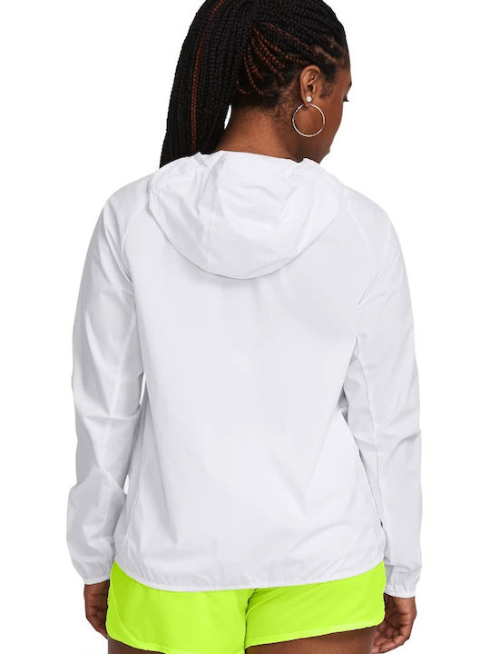 Under Armour Women's Short Sports Jacket Windproof for Winter white
