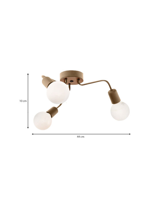 Megapap Salvi Ceiling Mount Light 44cm Gold with Socket E27