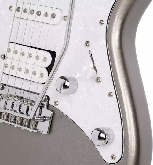 Cort G-250 Електрическа Китара Stratocaster с HSS Конфигурация на Пикапите Silver Metallic