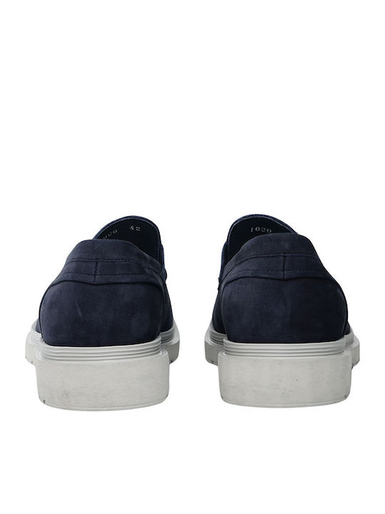 Δερμάτινα Ανδρικά Loafers σε Μπλε Χρώμα