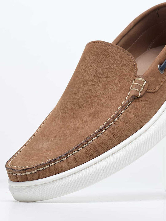Δερμάτινα Ανδρικά Loafers σε Ταμπά Χρώμα