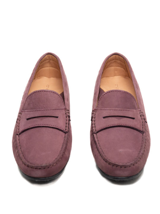 Raniero Conti Leather Women's Moccasins in Burgundy Color