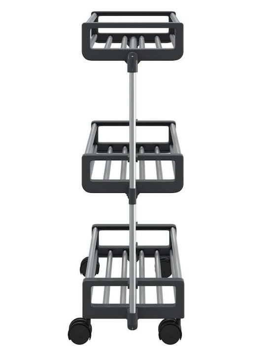 vidaXL Kitchen Trolley Plastic Silver 59x20x75cm