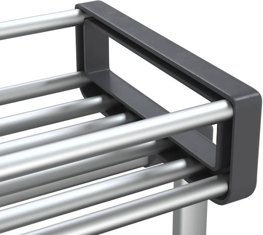vidaXL Kitchen Trolley Plastic Silver 59x20x75cm