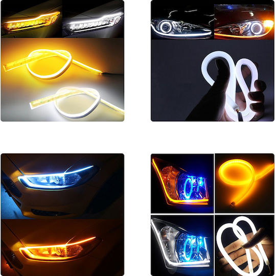 GloboStar Waterproof LED Strip 12V Orange Light 0.85m Type COB