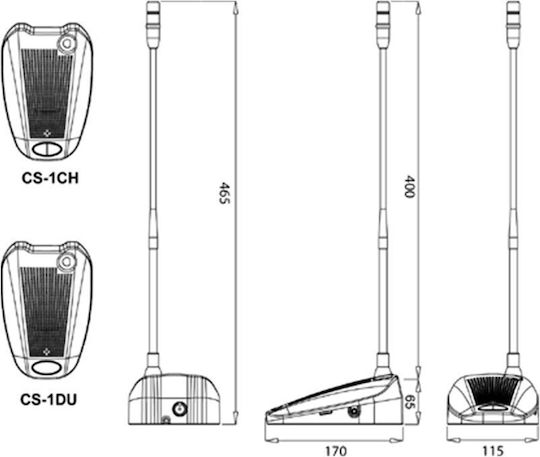 JTS Microfon de anunț Sistem de Conferință CS-1CH