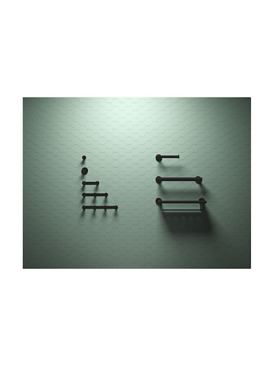 Verdi Omicron Wandmontiert Papierhalter Metallisch Black Matt