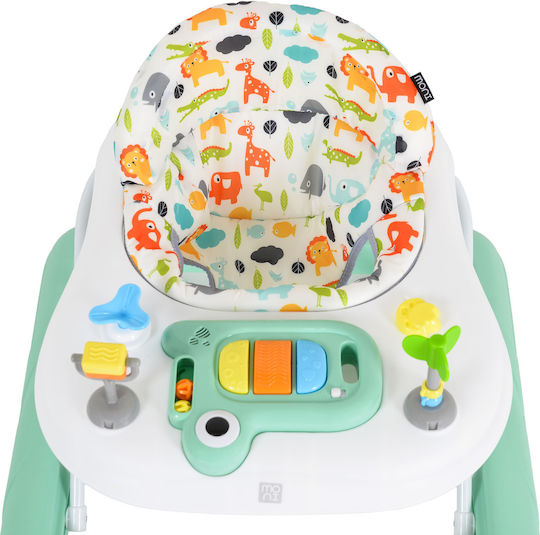 Moni Zizzy Baby Walker with Music for 6+ Months Green