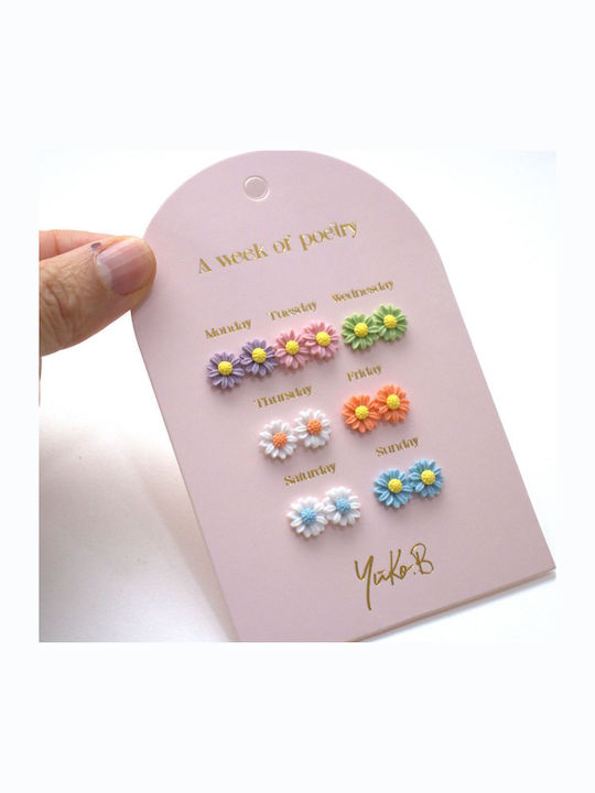 Yuko.b Card 7 Pairs of Earrings A Week Poetry Flowers
