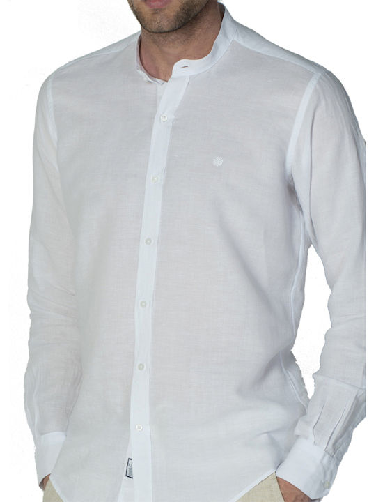 Dors Men's Shirt Long Sleeve Linen White