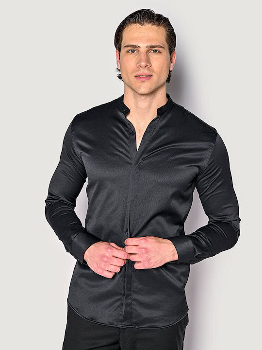 Sogo Men's Shirt Long Sleeve Black