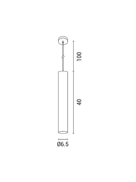 Eurolamp Pendant Light Black with Socket GU10 100x400cm