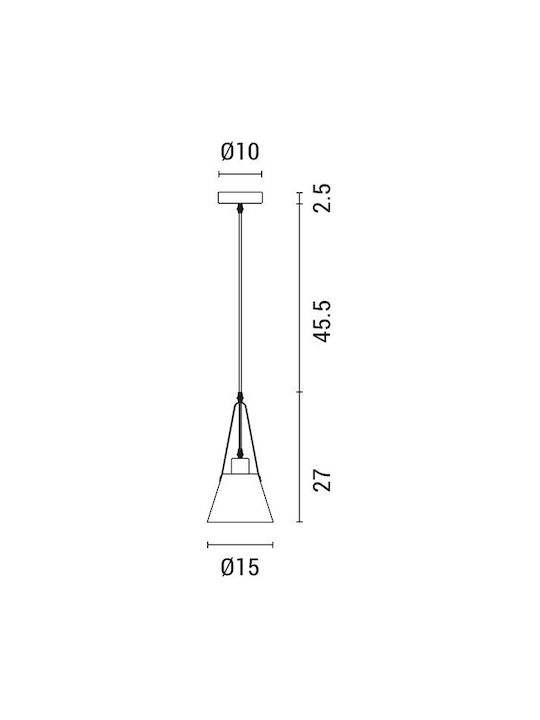 Eurolamp Hängelampe Weiß Glocke mit Fassung E27 51x15cm.
