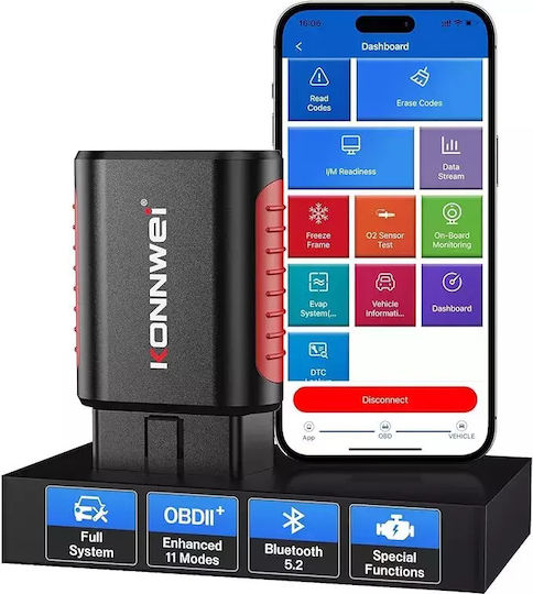 Konnwei Car Diagnostics Bluetooth Tool OBD 2 Compatible Android