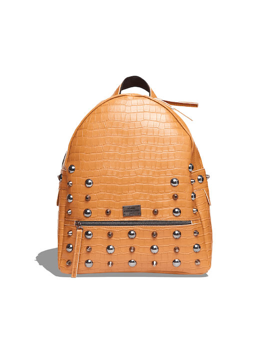 Elena Athanasiou Croco Backpack Large Damen Tasche Rucksack Tabac Braun