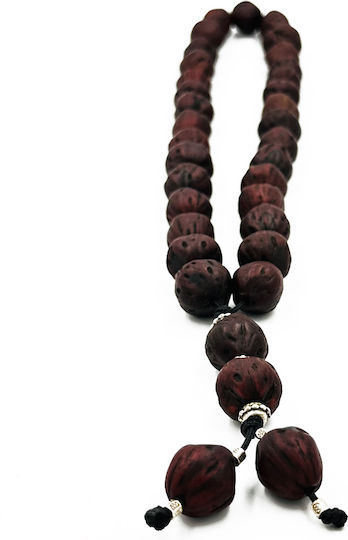 Scented Nutmeg Worry Beads with 33 Beads Burgundy
