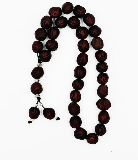 Scented Nutmeg Worry Beads with 33 Beads Burgundy