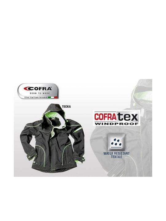Cofra Tecka Μπουφάν Εργασίας Softshell με Κουκούλα Μαύρο