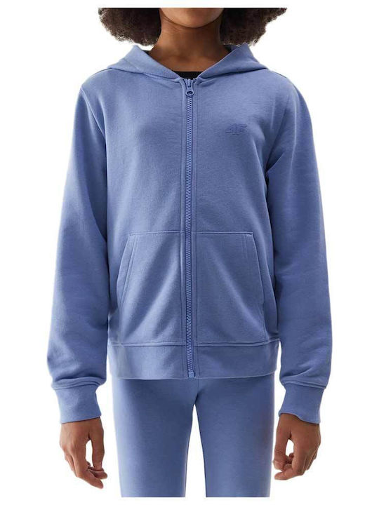 Kids Cardigan Cotton with Hood Blue