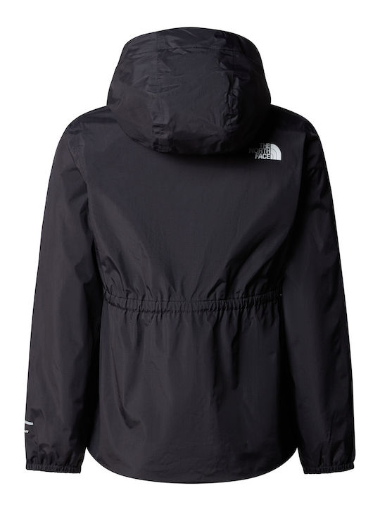 Waterproof Kids' Sports Jacket Long with Hood Black Antora
