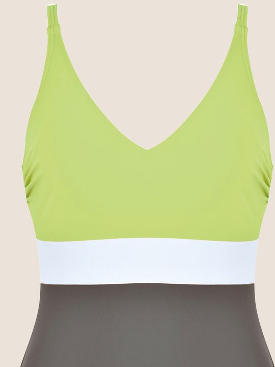 Naturana Women's One-piece Swimwear One-piece Sport Swimsuit Bademode Verstellbare Träger Khaki-Grün Große Größen 73257 Beachwear Swimsuit