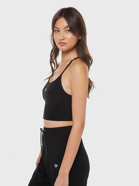 Roxy Damen Sportliches Crop Top mit Trägern Schwarz