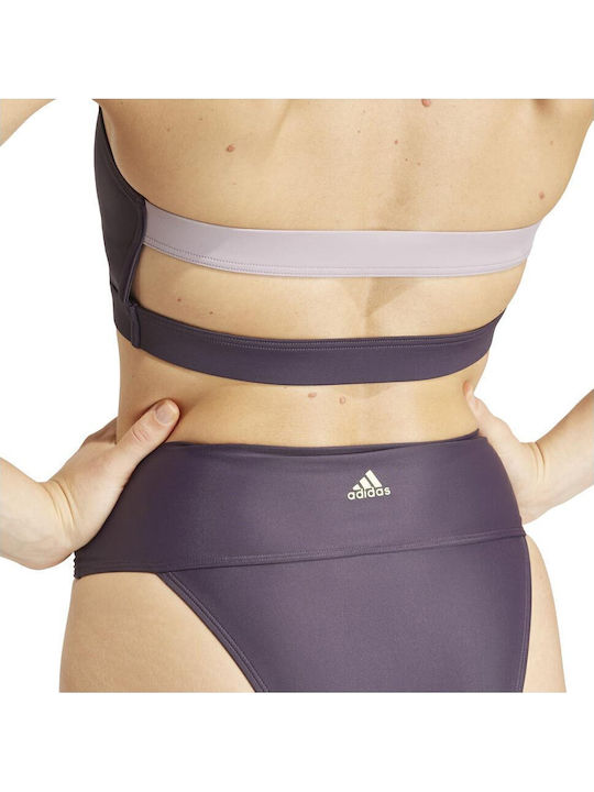 Sportswear Colorblock Set Bikini Μπουστάκι Ψηλόμεσο Μωβ
