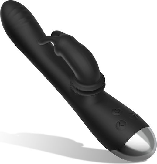 Black&silver Dj Adam Wiederaufladbarer Silikon Kaninchen Stimulator Schwarz