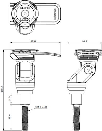 Quad Lock Βάση Κινητού Μοτοσυκλέτας για το Τιμόνι
