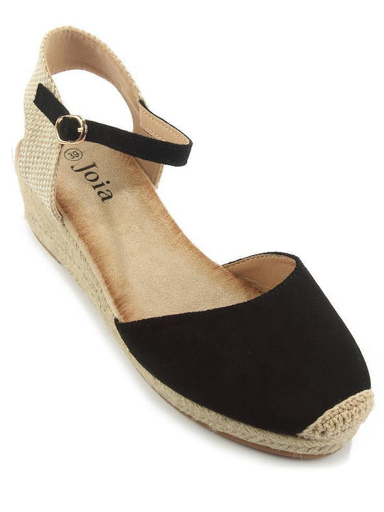 Fshoes Damenplattformen im Espadrilles-Stil Schwarz