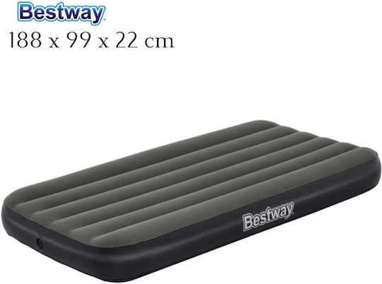 Bestway Aufblasbare Schlafmatratze Einzel mit Integrierter Pumpe 188x99x25εκ. Schwarz