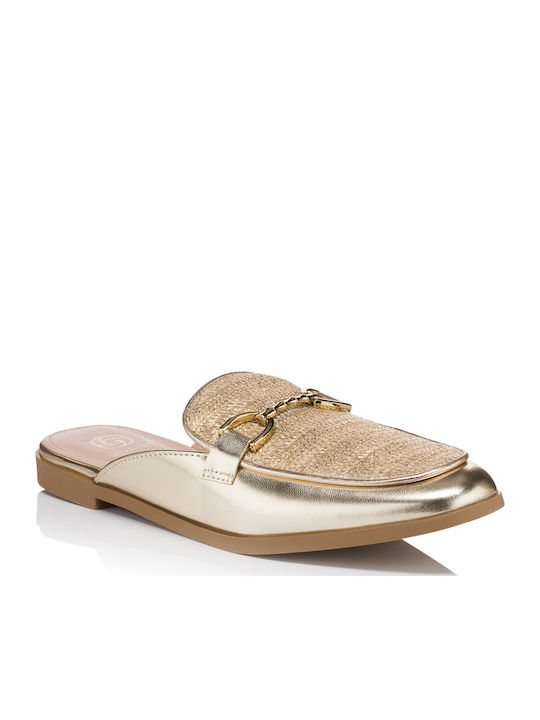 Flat Mules σε Χρυσό Χρώμα