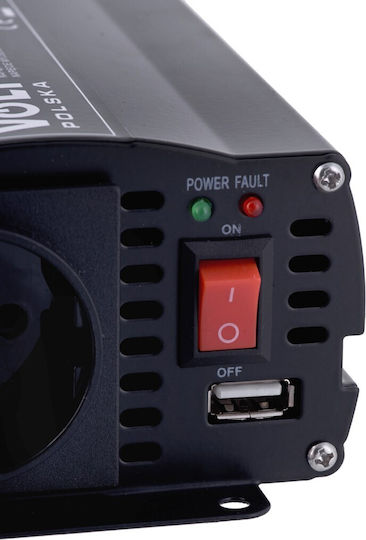 Volt Polska Inverter für Autos Modifizierte Sinuswelle zur Umwandlung von 12V DC in 230V AC mit 1xUSB