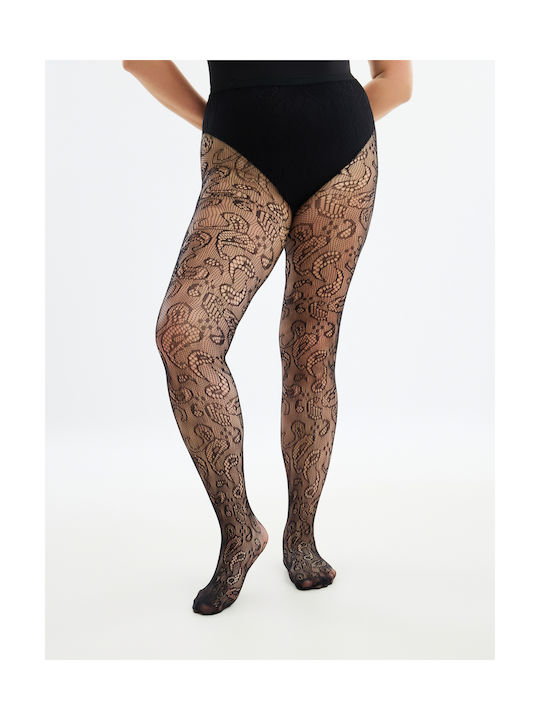 Mat Fashion Women's Pantyhose Net Black with Print BL.SR39106.Ν-as-type