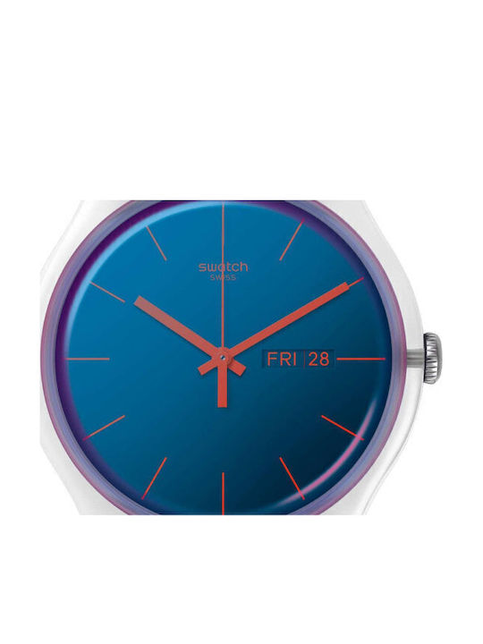 Ρολοι Swatch So29k702-s14 Swatch Transformation Polablue Blue Silicone Strap Unisex