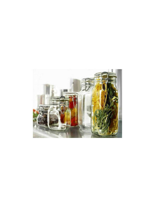 Bormioli Rocco Fido Vase General Use with Airtight Lid Glass Transparent 1000ml